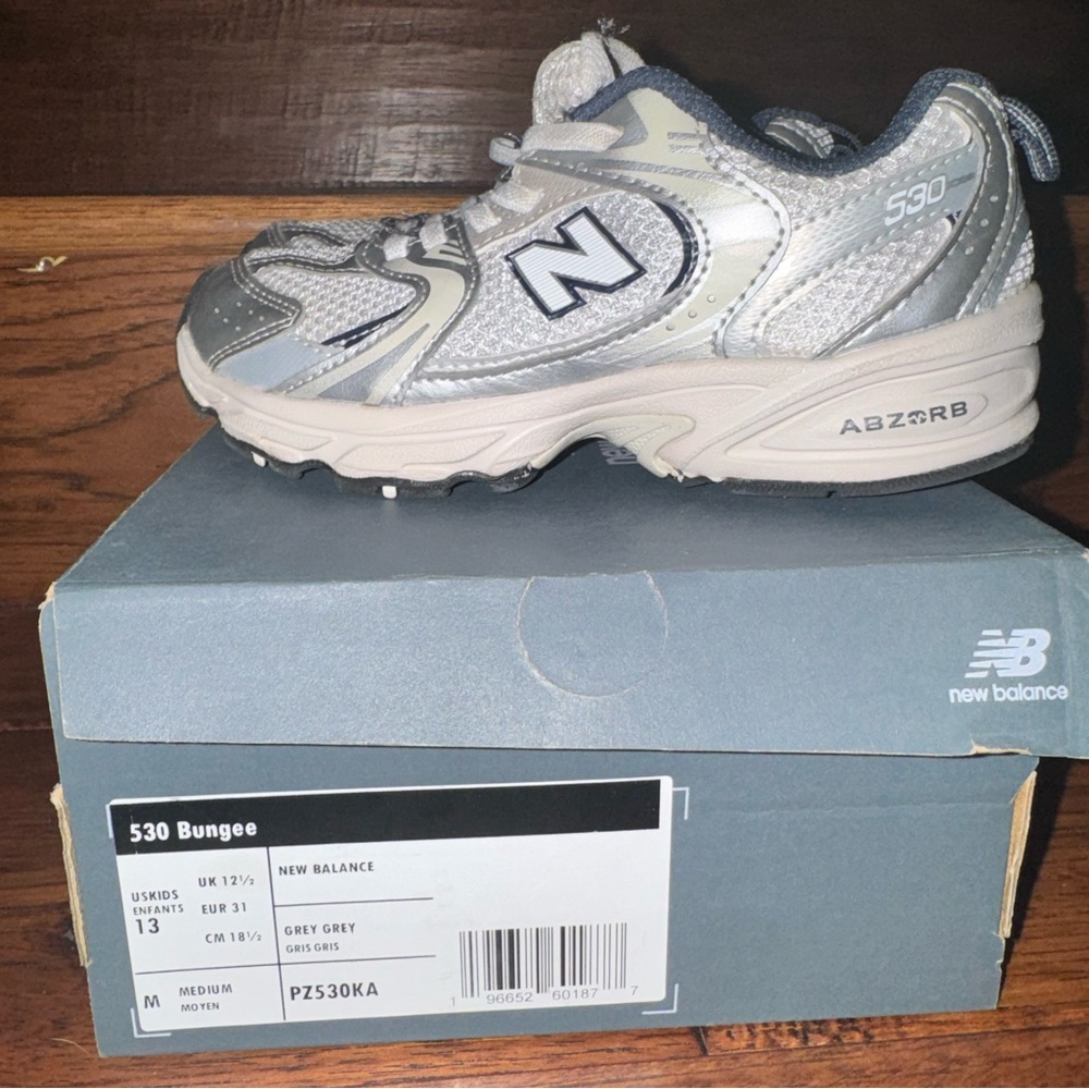 New Balance Kids' 530 Bungee Sneakers - Silver and Gray